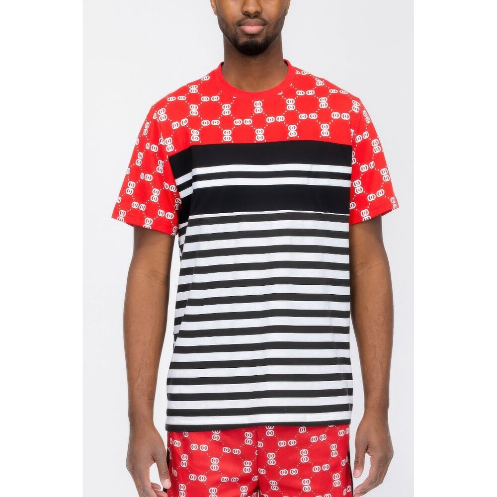 Chain Link Print Short Sleeve Tshirt